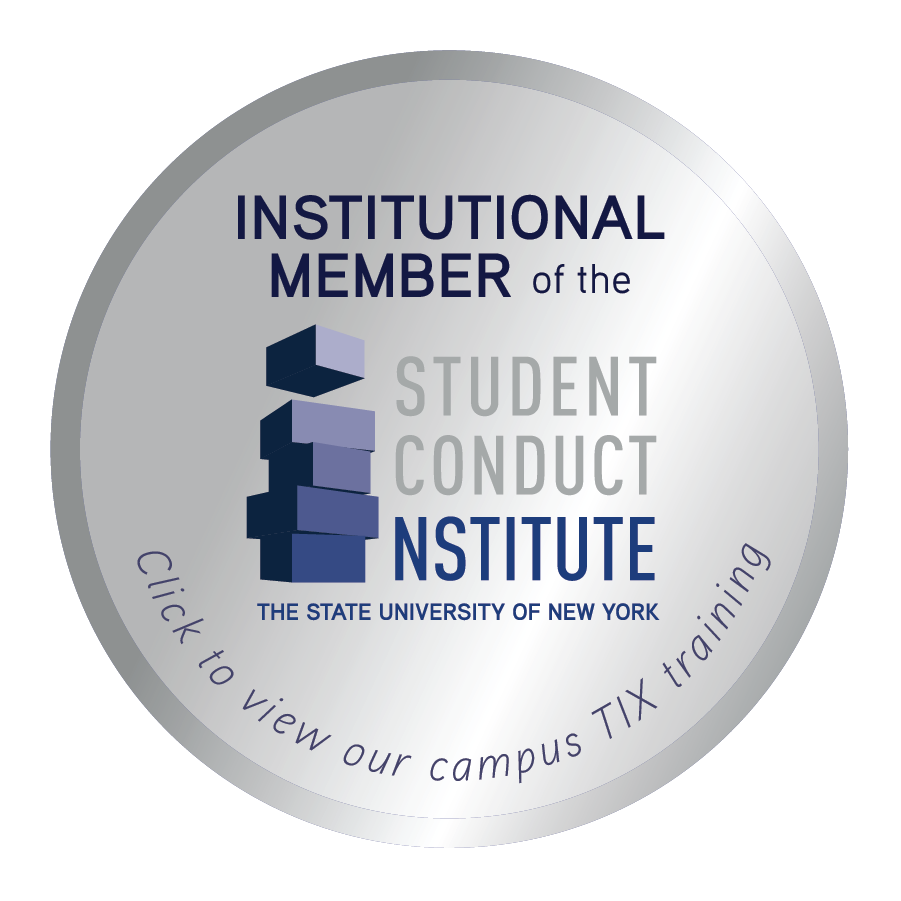 Badge graphic indicating that VMI is VMI is a member of the State University of New York-Student Conduct Institute (SUNY-SCI).