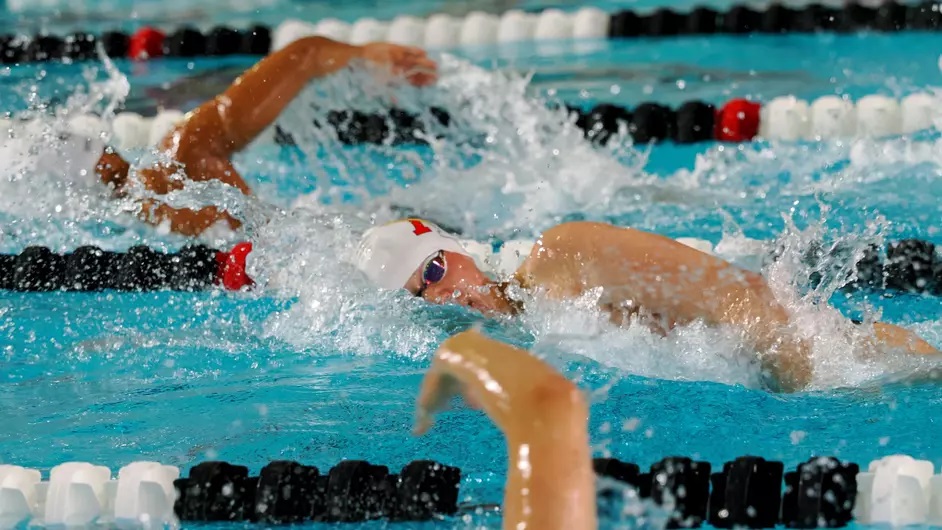 VMI swimmer during men's freestyle event, January 18 2025.