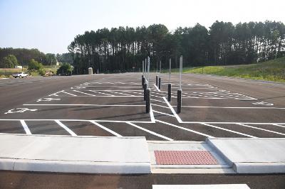 View of new Lackey Parking Lot