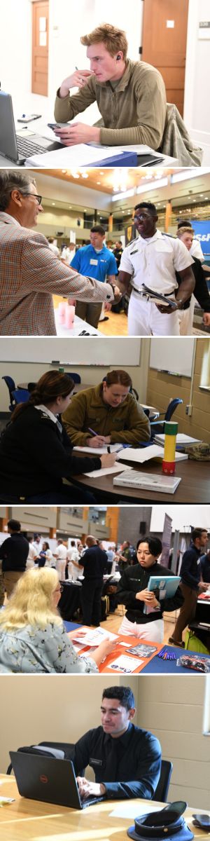 Cadets study, get assistance with assignments and attend a career fair at VMI.