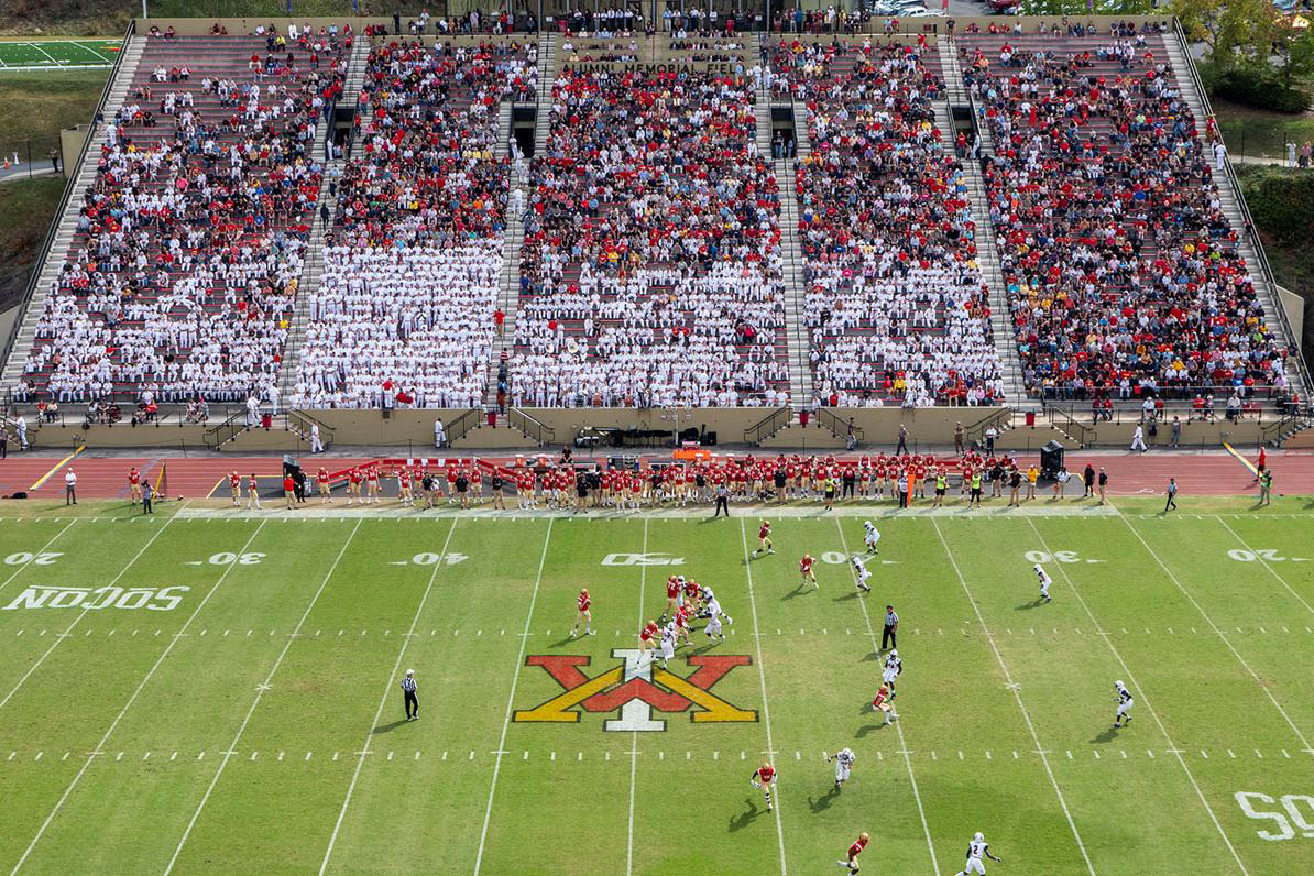 View of Foster Stadium field during game