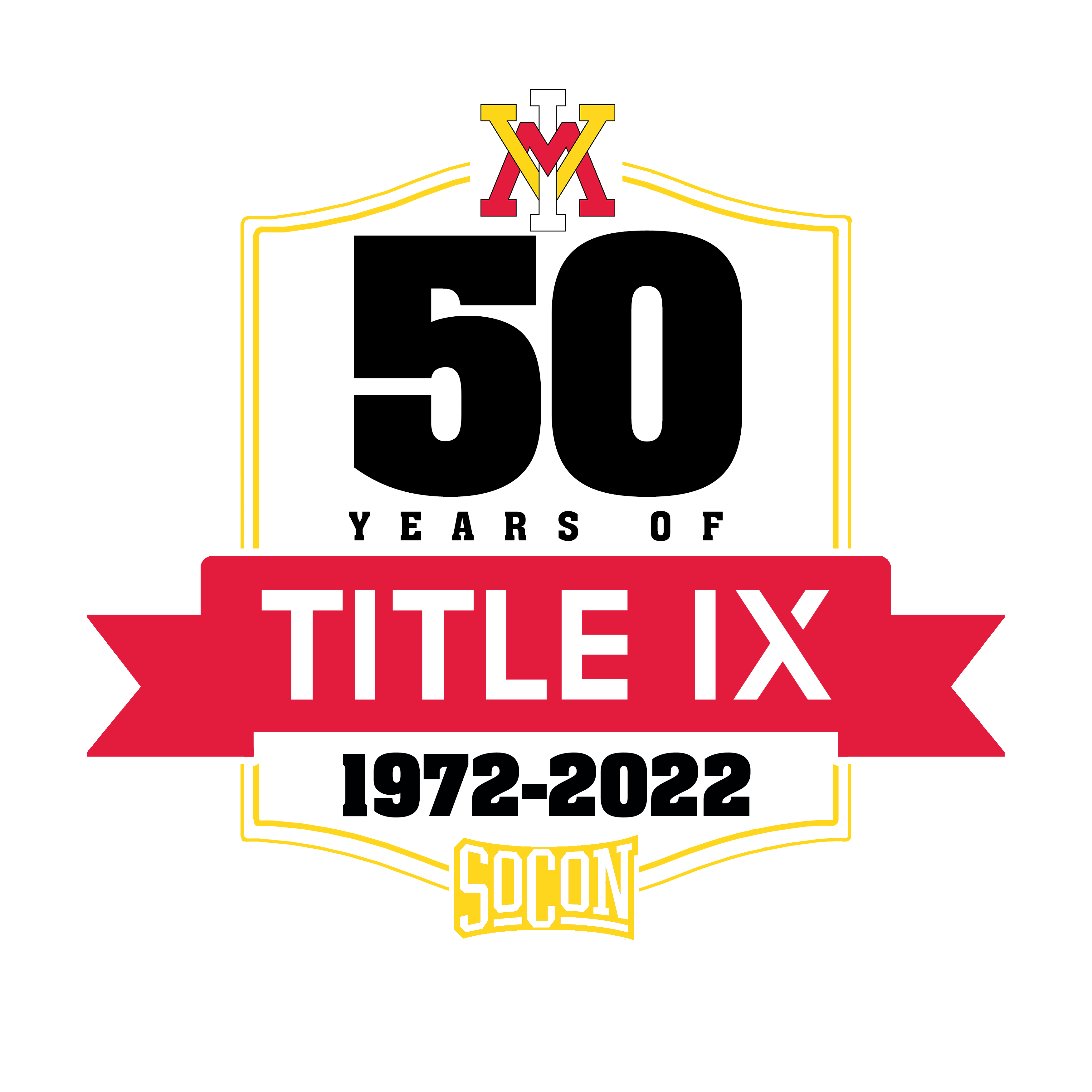 Logo celebrating 50 years of Title IX