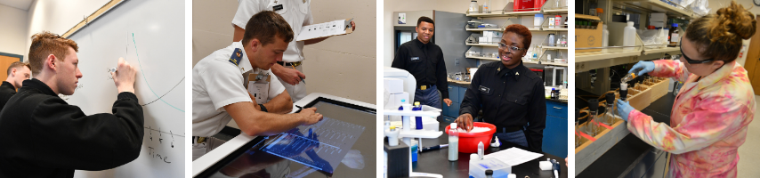 Photo strip of VMI cadets in classes