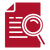 Icon of paper and magnifying glass, used to signal online applications access