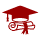 Icon of diploma and graduation cap