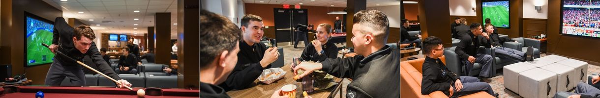 VMI cadets enjoy billiards, food, and entertainment in The Arsenal - a cadet activity center on Post.