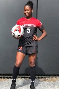 Image of Soccer Captain Whitney Edwards-Roberson '21 in uniform