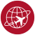 Icon of plane circling globe