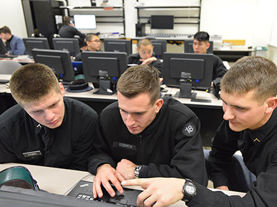 Cadets participate in a math modeling competition.