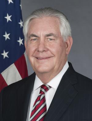 A portrait of Secretary of State Rex Tillerson.