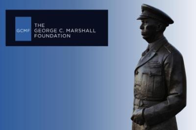 George C. Marshall Statue and foundation logo